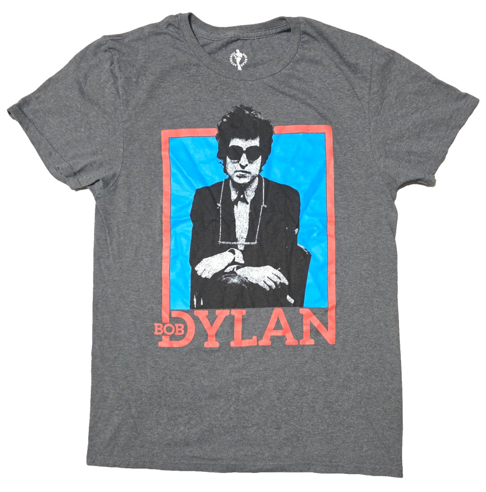 Bob Dylan Graphic Tee Shirt Mens Small Gray Short Sleeve Mad Engine Rock Band